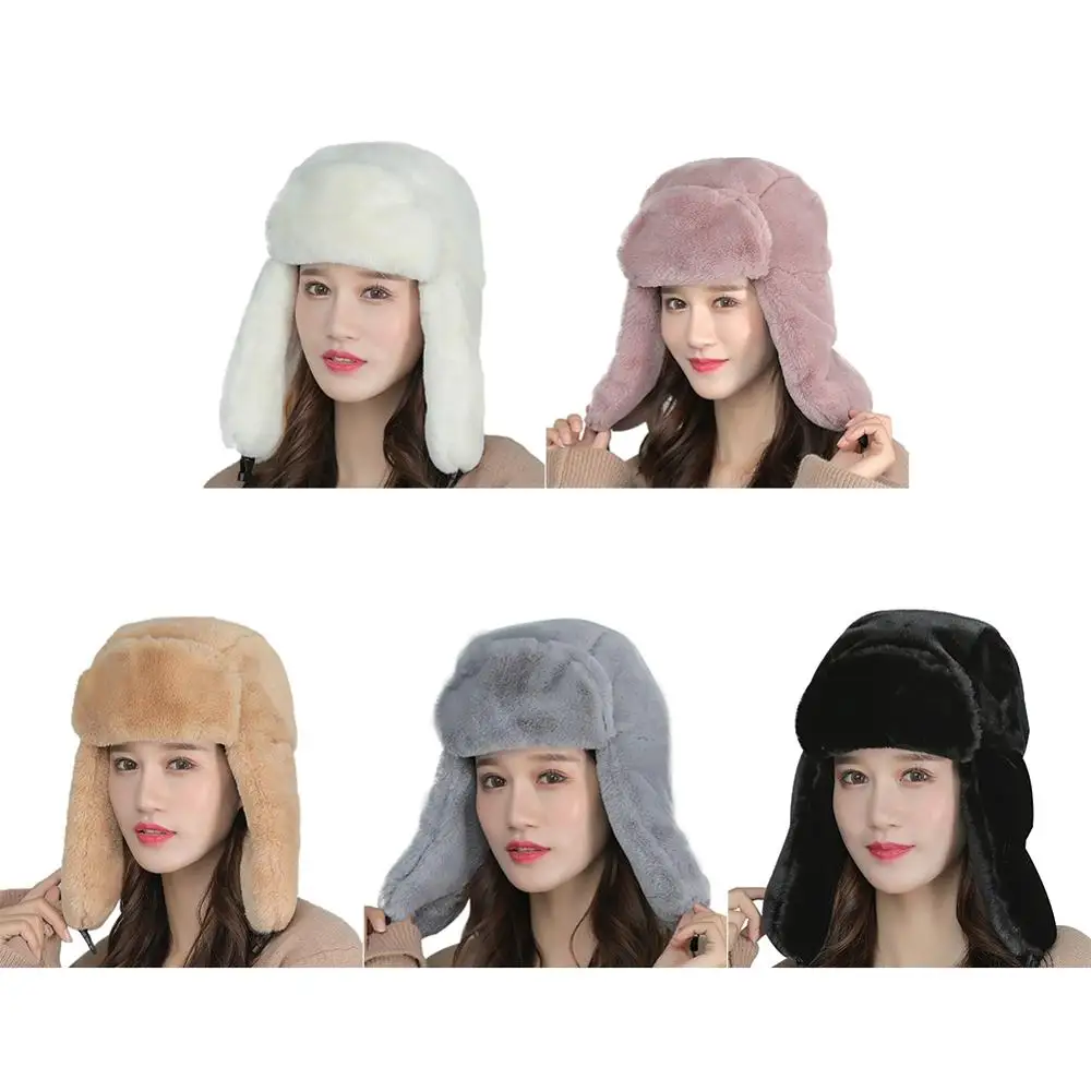 High Quality Bomber Hat Women Thick Windproof Cold-proof Cap Outdoor Winter Cycling Apparel Accessories