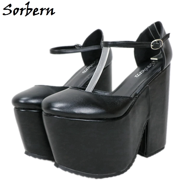 black block wedge heels