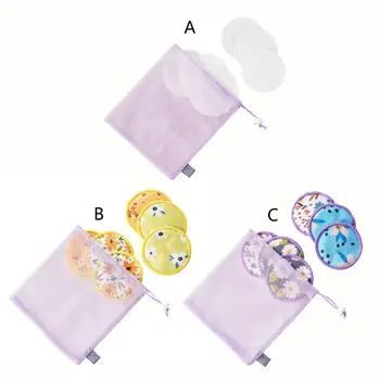 

Super Absorbency Bamboo Nursing Pads Mum Use with Laundry Bag Waterproof Washable Feeding Pad Reusable Breast Pads