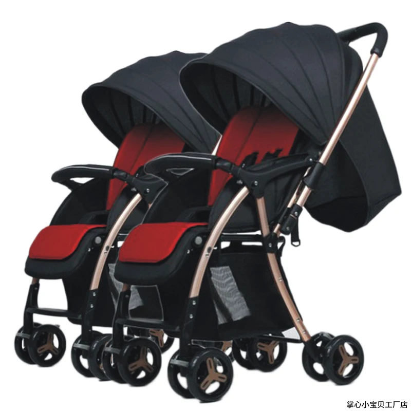  Fast shipping  Twin baby strollers can sit reclining two-way implementation baby pran Light foldabl