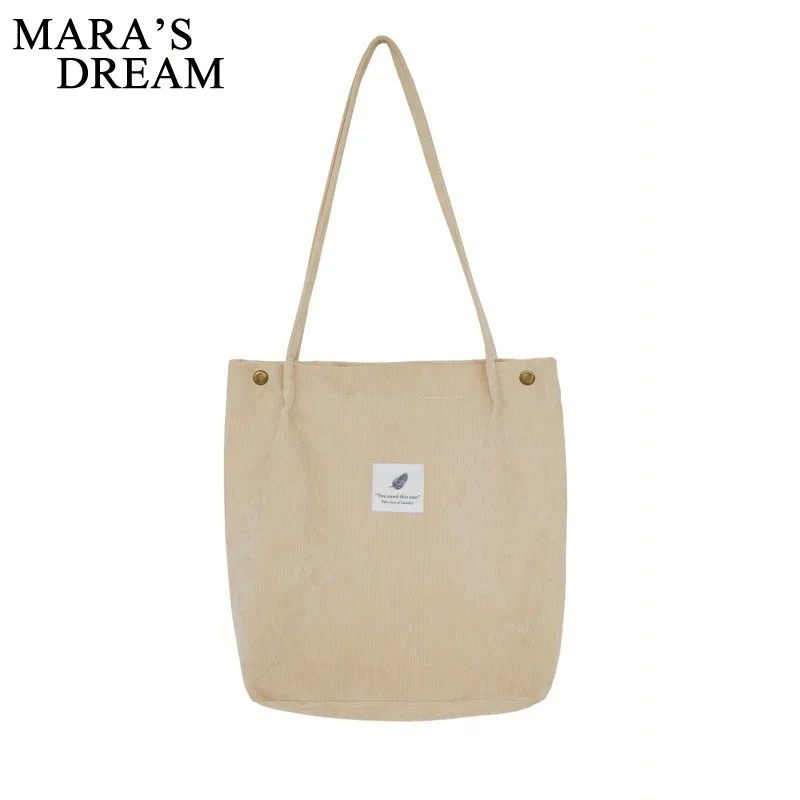 

Women Corduroy Shopping Bag Female Canvas Cloth Shoulder Bag Environmental Storage Handbag Reusable Foldable Eco Grocery Totes