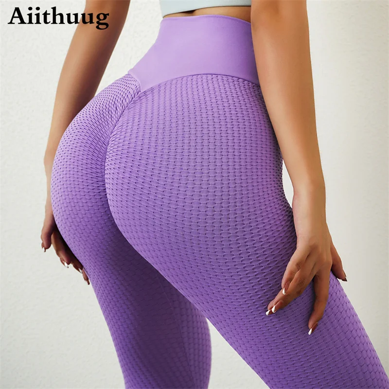 Aiithuug Womens High Waisted Yoga Pants Tummy Control Scrunched Booty  Leggings Workout Running Butt Lift Textured Tights Fitness - Yoga Pants -  AliExpress