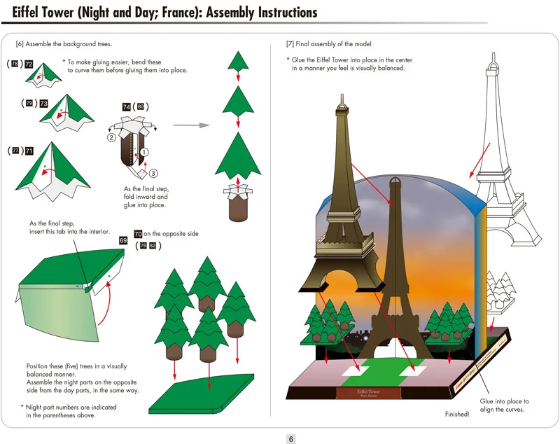 

France Day Or Night View Eiffel Tower Architecture Model Paper Model Handmade DIY Handmade Homework