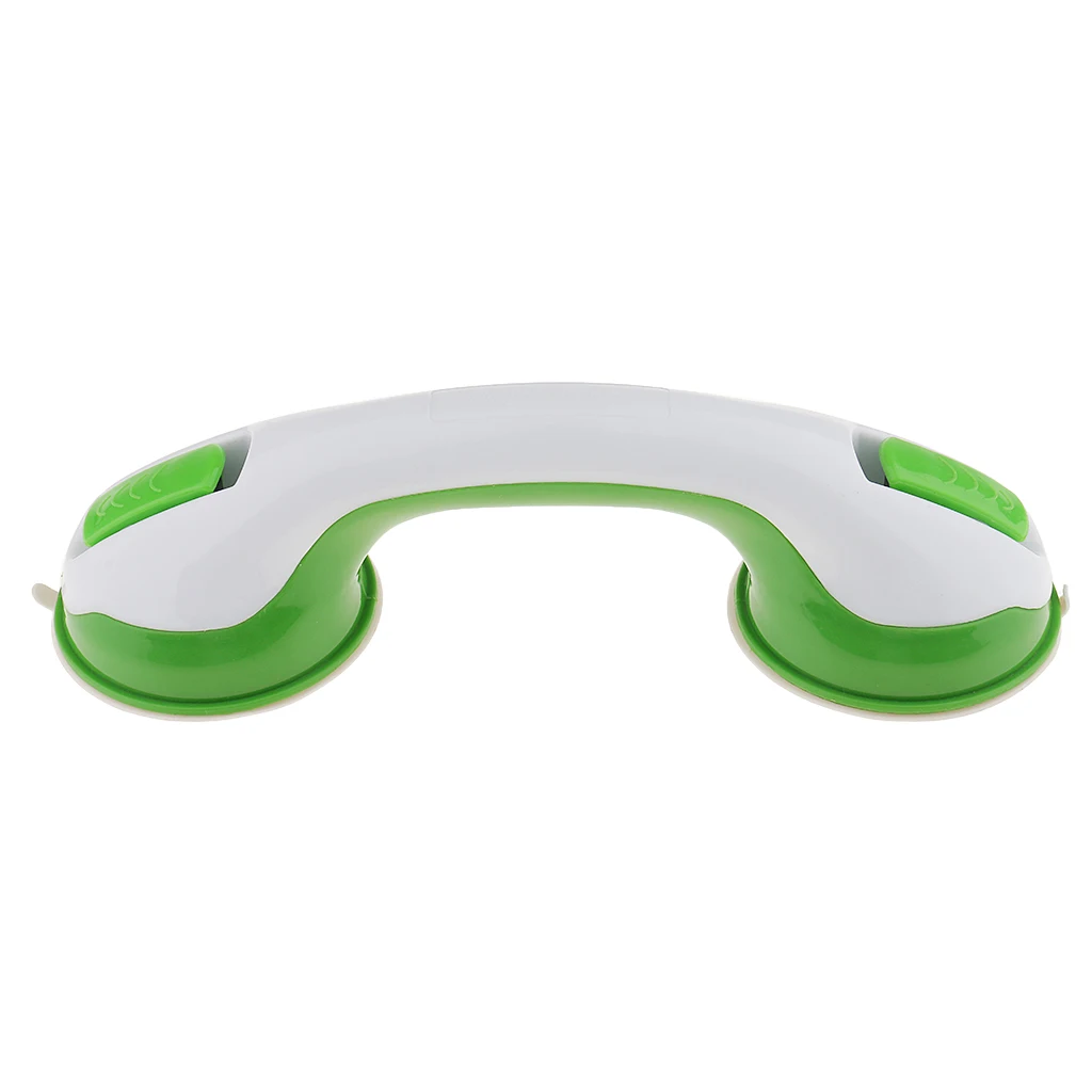 2 Pcs Durable Suction Helping Handle Safety Cup Grab Bar Handrail Bathroom Shower Bathtubs Grip Rails 10'' Green Grey