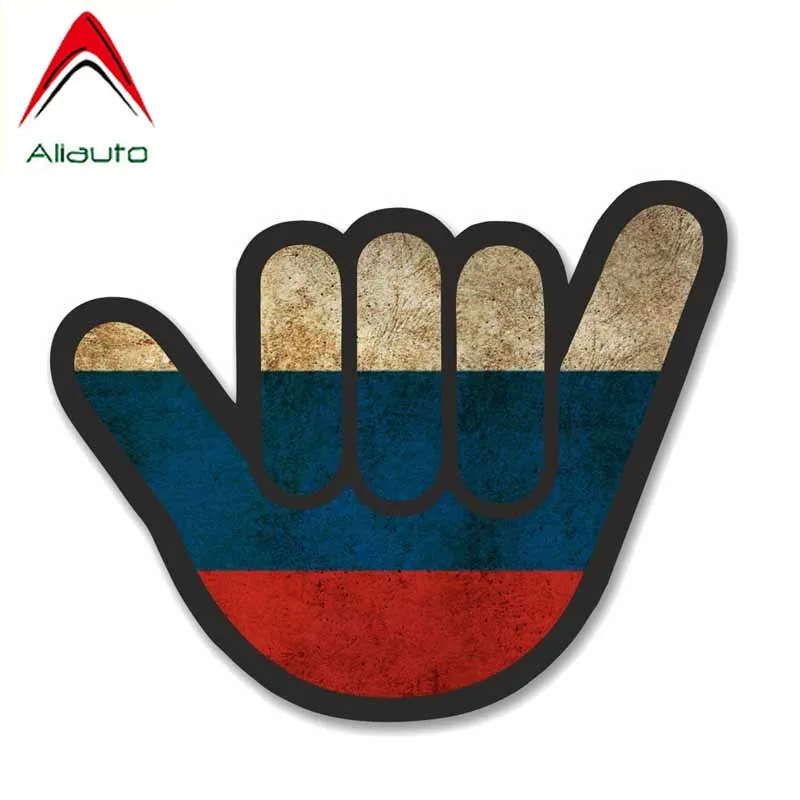 Автомобильная наклейка Aliauto с российским флагом рука-шокер Водонепроницаемые