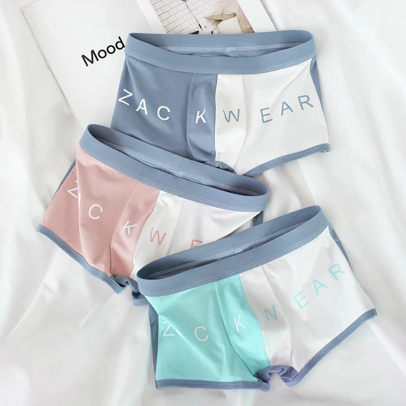 SEAFTE Winter 2pcs Men's Panties Cotton Mens Underwear Breathable Personality Plant Printing And Dyeing Printing Underpants swimming briefs