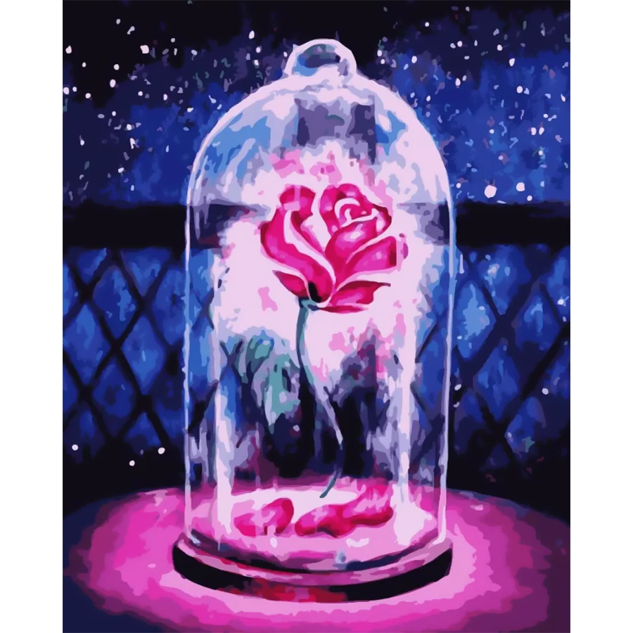

DIY Framed/No Framed Bottle Flower Oil Painting By Numbers Colorful Paint Wall Art Picture For Living Room Home Decor