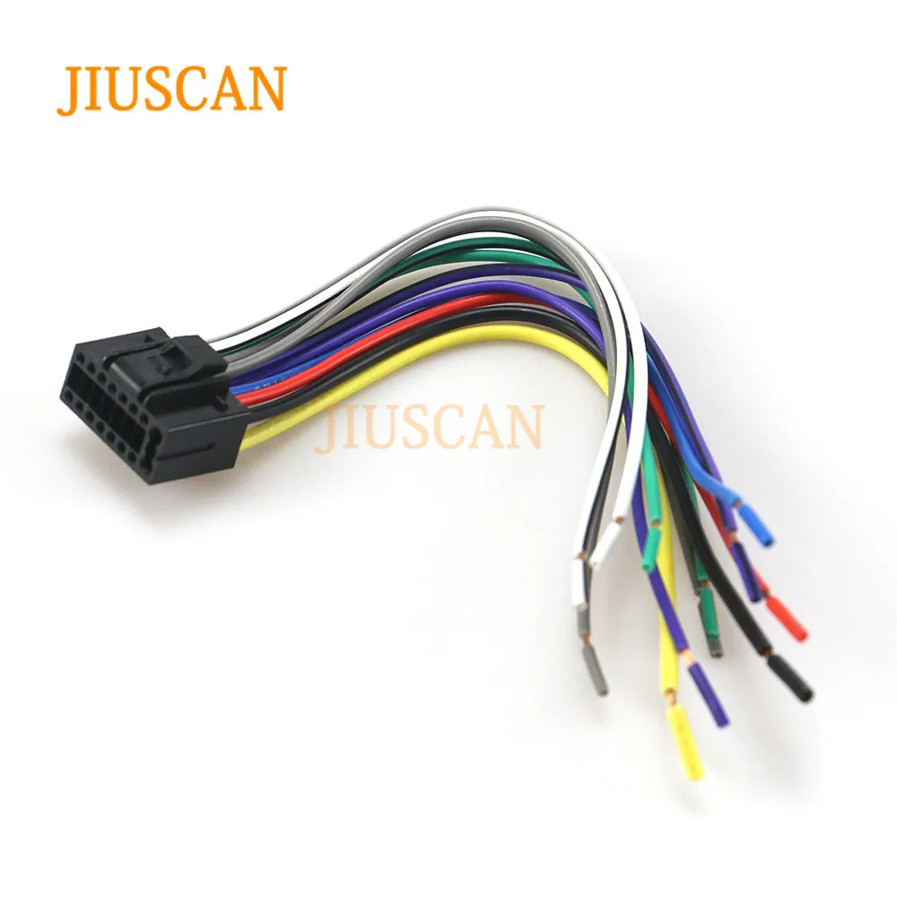 JIUSCA 15-003 Car ISO Harness Head Cable for KENWOOD DPX- for JVC KD-; Stereo Radio Wire Adapter Plug Wiring Connector Cable