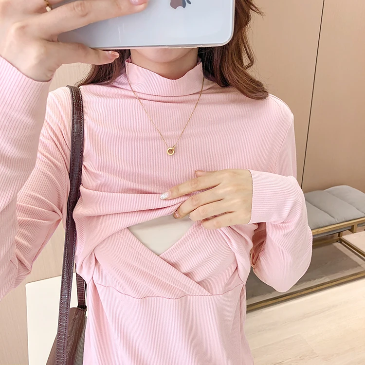 Breastfeeding Clothes Women Long Sleeve Breastfeeding Tshirt