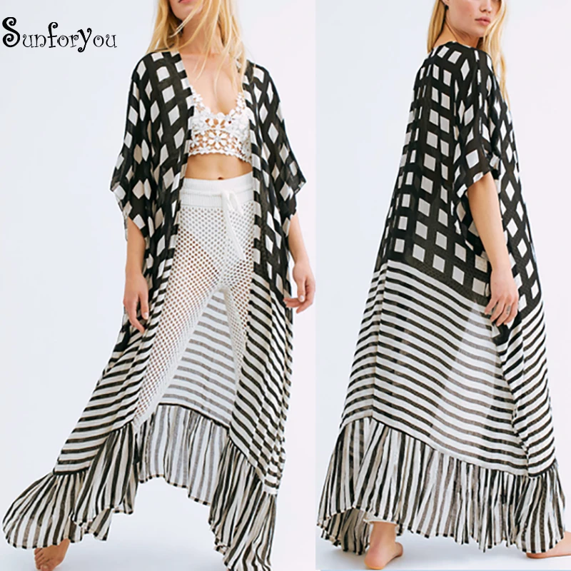 Bathing suit Cover ups Pareo Beach Chiffon up Dress Vestidos Playa Robe Plage Swimsuit Beachwear Tunic | Женская одежда