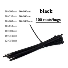 Cable Zip Ties Heavy Duty 20 Inch, Ultra Strong Plastic Wire Tire Ties100 Pieces, Nylon Tie Wraps with 0.4 Inch Width in Black