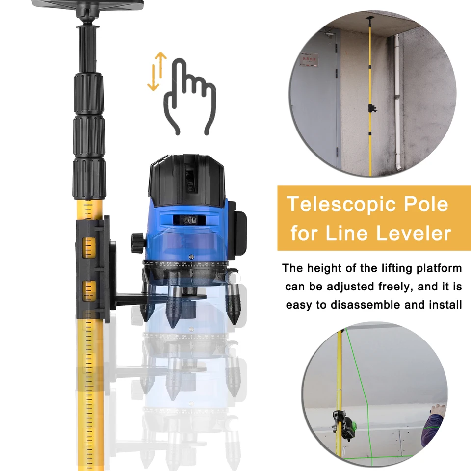 Tripod For Laser Level 13 Ft./4m Telescoping Laser Pole With 1/4-Inch By 20- Inch Laser Mount Adjustable Laser Level Mounting Pole For Rotary And Line  Lasers Flp400a Laser Level With Tripod