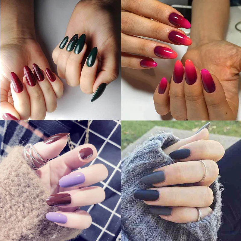 500 шт. овальные накладные ногти концы небесно голубого цвета акриловые