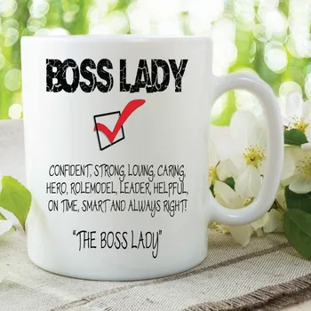 

Boss Lady Mugs Office Porcelain Coffee Ceramic Tea Cups