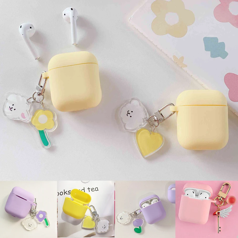 СПС AirPods чехол для IPad Air стручки 2 Роскошный брелок &quotЦветок&quot крыла стеклянная