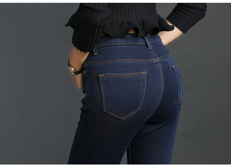Зимние теплые флисовые Джинсы женские черные синие обтягивающие Стрейчевые джинсовые брюки с высокой талией кашемировые Ультра-мягкие женские джинсы для мам