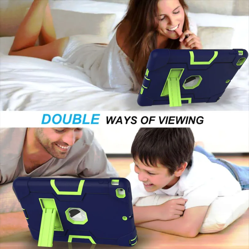 Heavy Duty Silicone Tpu Suporte Case Armadura pc Suporte Gota Prova de Choque Ipad 10th 10.2 9.7 Air4 Air5 Pro 11 12.9 Mini 3 - Imagem 4