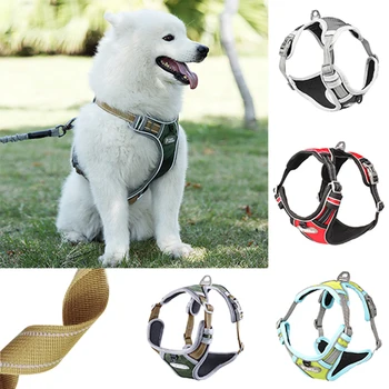 

Nylon Dog Chest Harness Dogs Lead Collars Adjustable Breathable Pets Leash Collar Belt Puppy for Large Medium Small Dog Vests