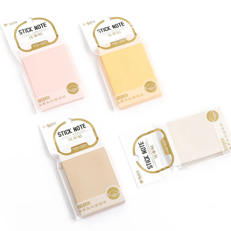 

2 * 100 sheets of plain series of paper office color post it note paper tear off instruction stick