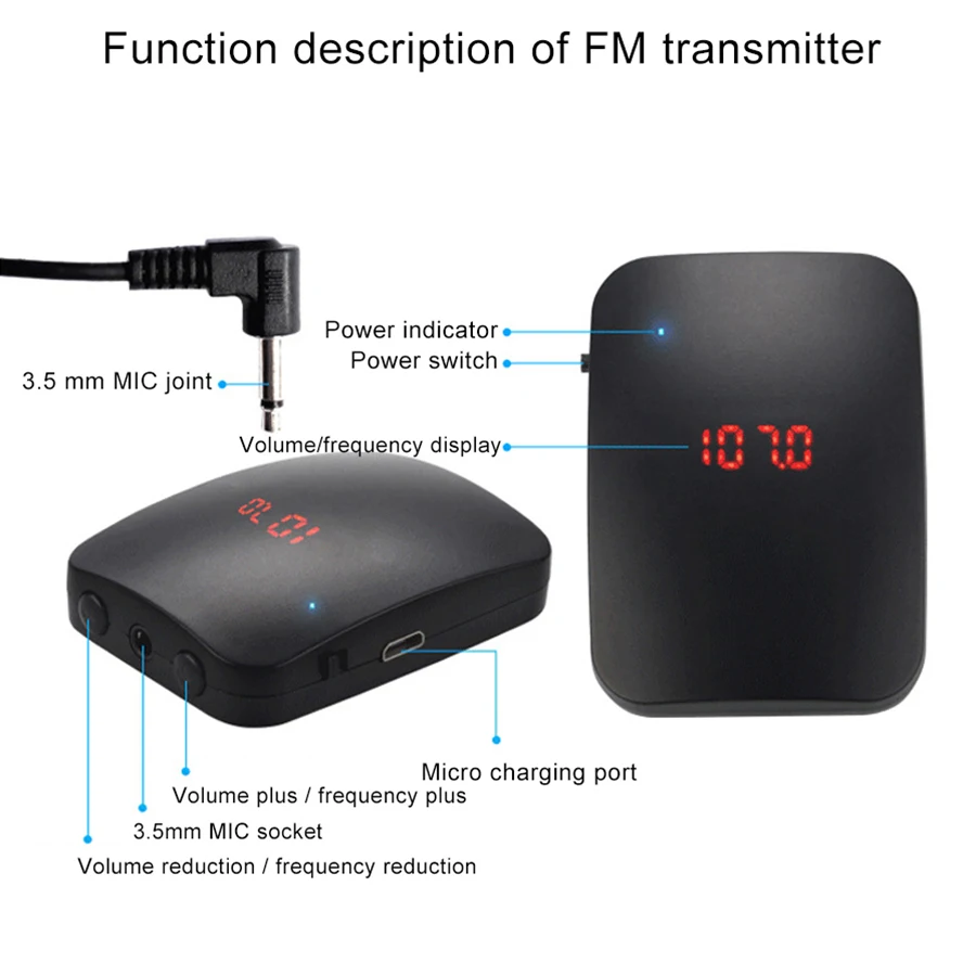 MAMEN 3,5 мм Портативный беспроводной FM радио микрофон система комплект головной микрофон с передатчиком ЖК-дисплей Черная пятница предложения