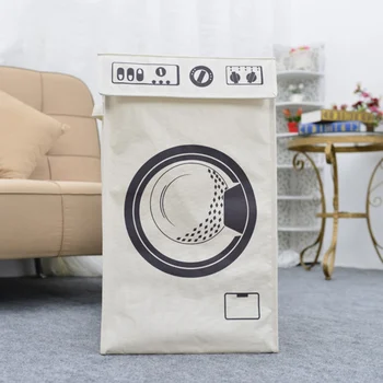 

Washing Machine Style Single-compartment Dirty Clothes Basket Foldable