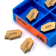 Alta qualidade sp300 nc3030 entalhadas inserções de carboneto de separação sp 300 original torneamento externo grooving ferramenta torno metal