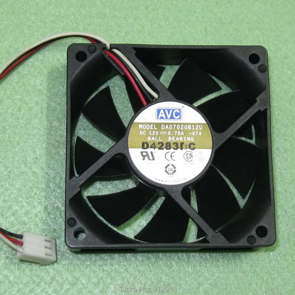 B133 AVC DA07020B12U 7020 70 мм x 20 шарикоподшипник охладитель Вентилятор охлаждения 12 В 0.70A 3