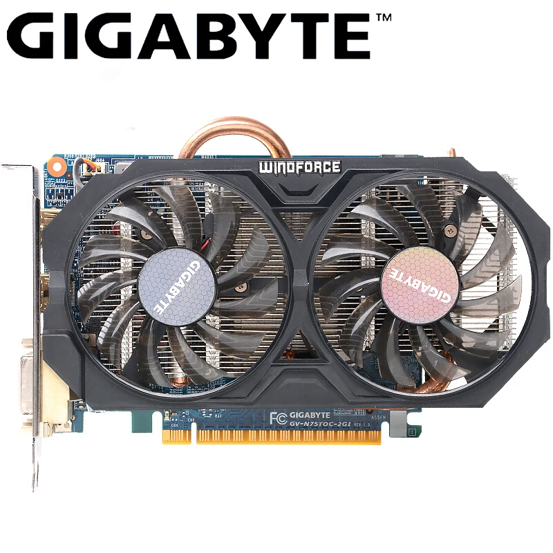 

GIGABYTE Graphics Card GTX 750 Ti with Video Card WINDFORCE 2X NVIDIA GeForce gtx 750 ti GPU 2GB GDDR5 128 Bit for PC Used Cards