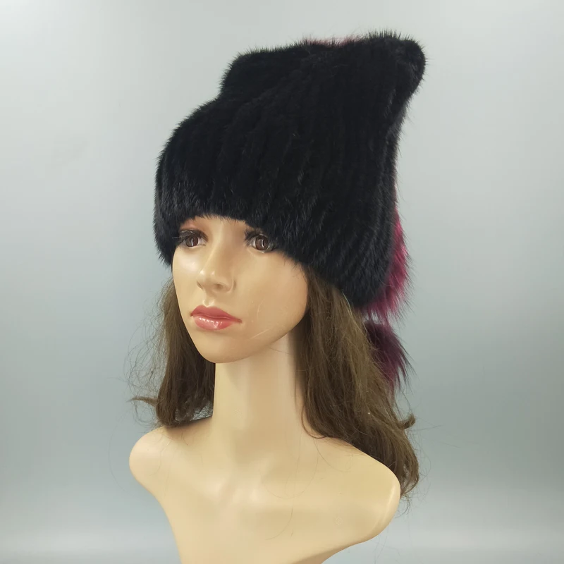 2020 Hat for lady winter Warm personality Mink hat fox fur real | Аксессуары для одежды