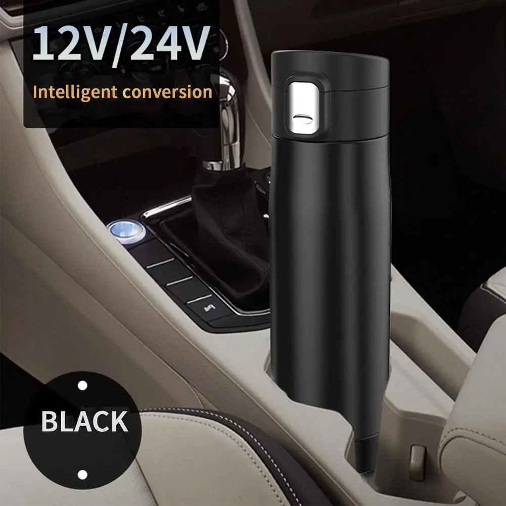 12/24V 350ML Car Electric Cup Stainless Steel Travel Heating Mug 90W