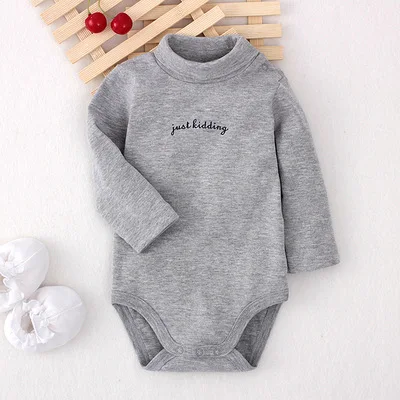 Newborn Baby Girl Clothing Bodysuits Tops Cotton Long Sleeved Romper 9-24M Outfits Clothes Jumpsuit Ruffled Costume for Kids New Grey