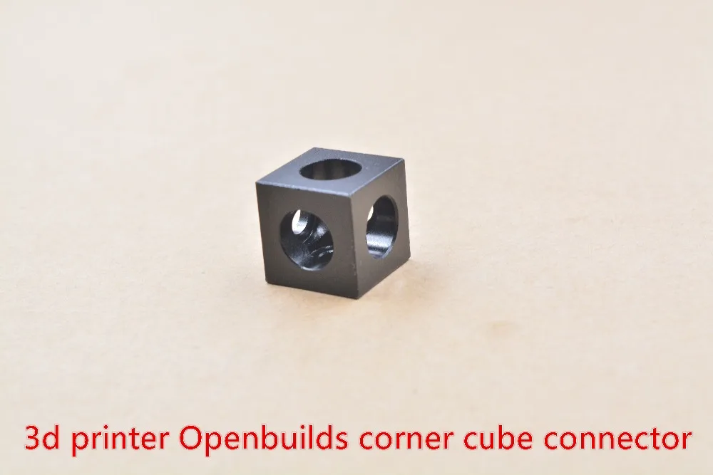 Черный анодированный трехполосный угол куба разъем для v-slot экструзии профиль openbuild машина
