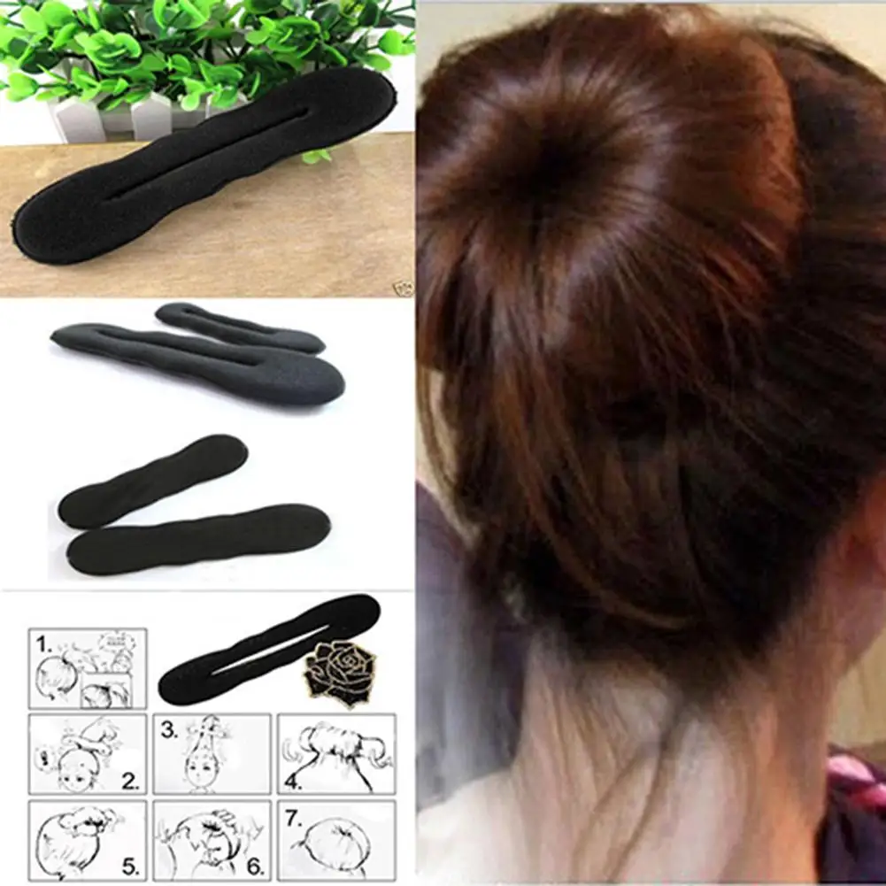 

2Pcs Magic Sponge Clip Foam Donut Hair Styling Bun Curler Tool Maker Ring Twist Curler Makers Soft Bendy Twist Curls DIY Styling