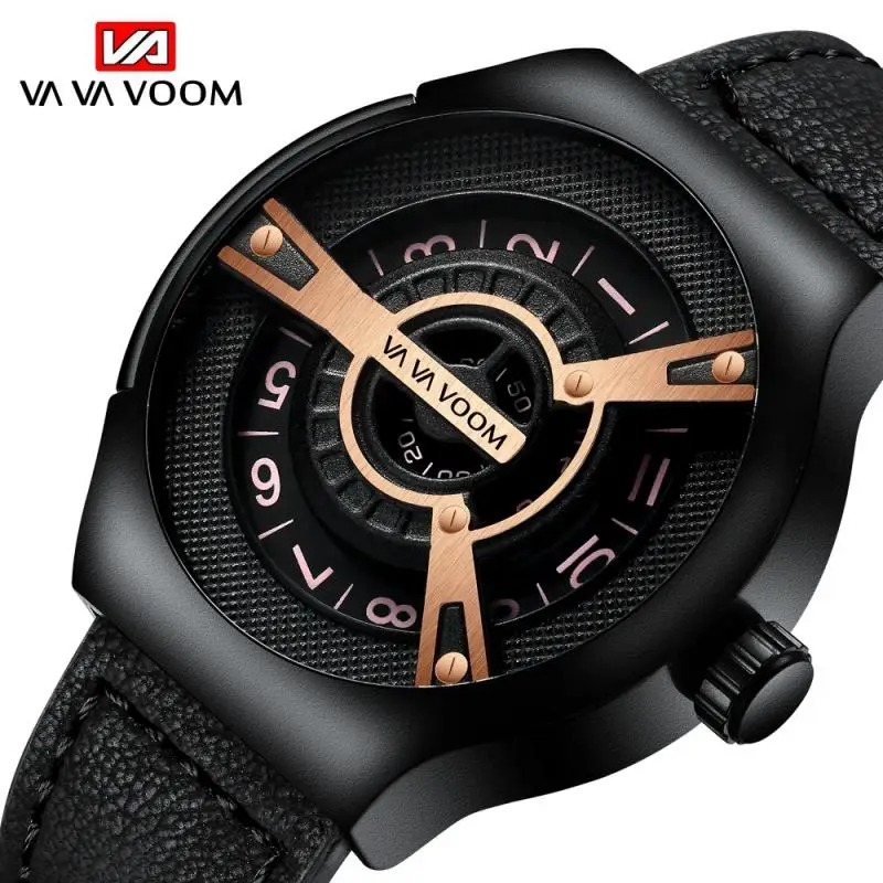 

New Waterproof Fashion Outdoor Sports Men's Watch Casual Creative Dial Watch Hot Sale Leather Strap Mens Quartz Wrist Watches