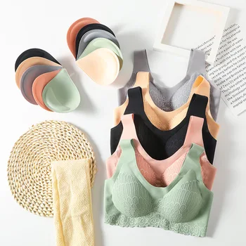 

5D Wireless Contour Bra Lace Breathable Underwear Seamless Stretchy for Sports Yoga Running Bra Sports Bras yoga top vest