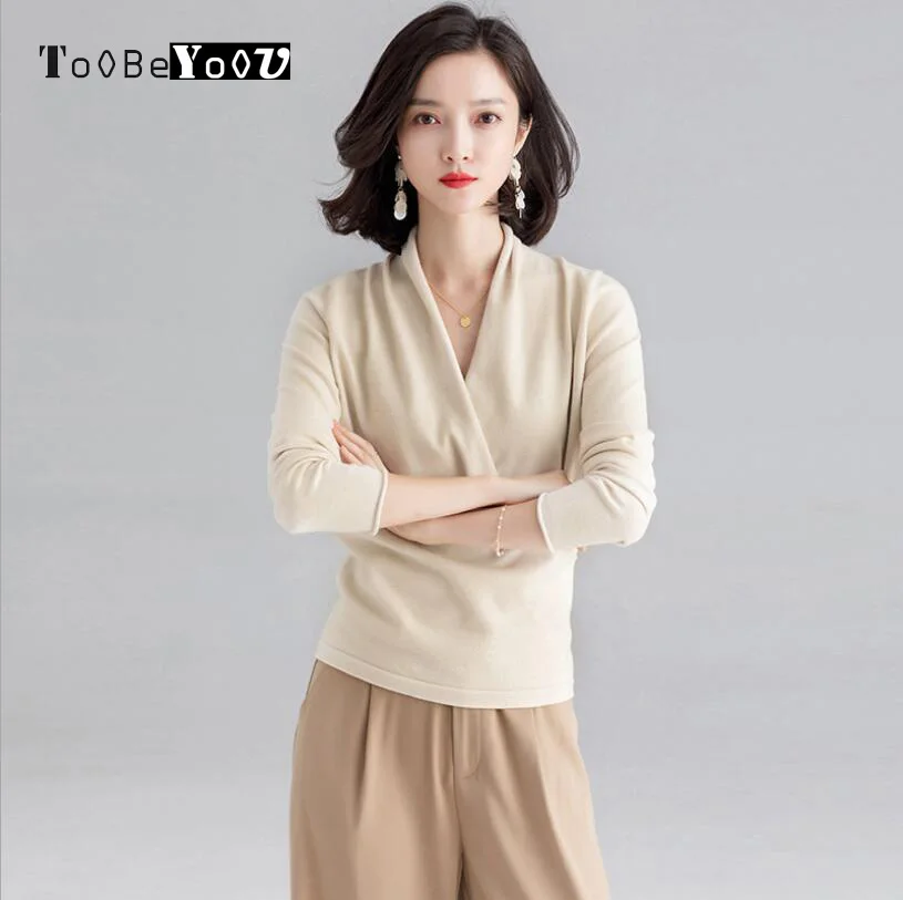 Women criss cross loose pullover Sweater Casual O neck long sleeve pullovers Office Lady basic Sweaters Autumn Winter |