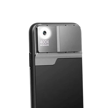 

400X Microscope Phone Lens Case Kit for iphone 11 Pro max Android Bulit-in Light Lens Kit Smartphone Photography Accessories