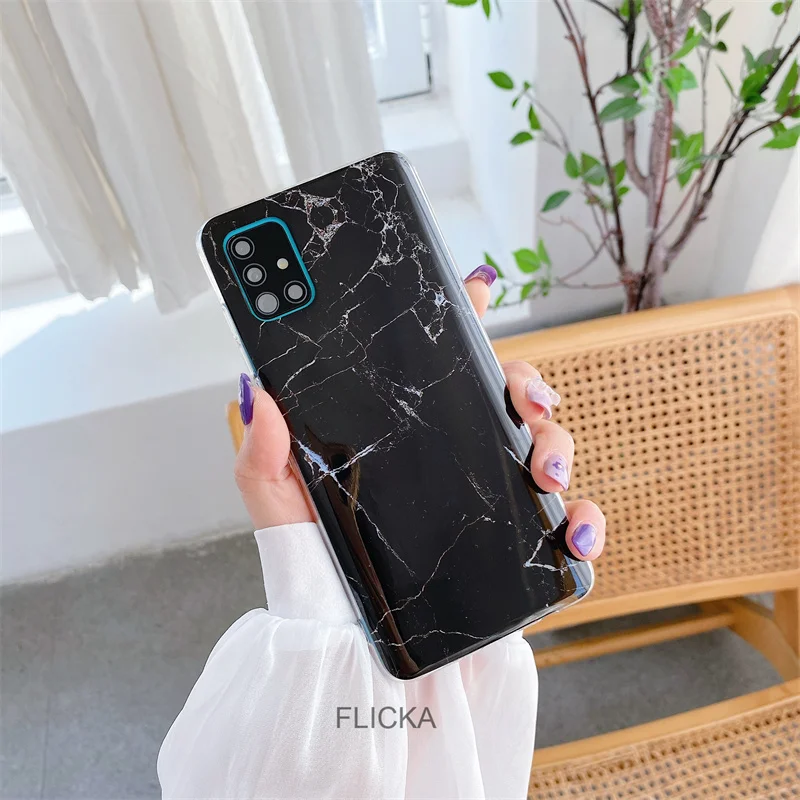 Luxury Marble Phone Case For Samsung Galaxy A51 A71 M51 A12 A42 A21S A31 A41 A01 A50 A70 A20E A30 A40 Silicone soft Back Cover cute samsung phone case