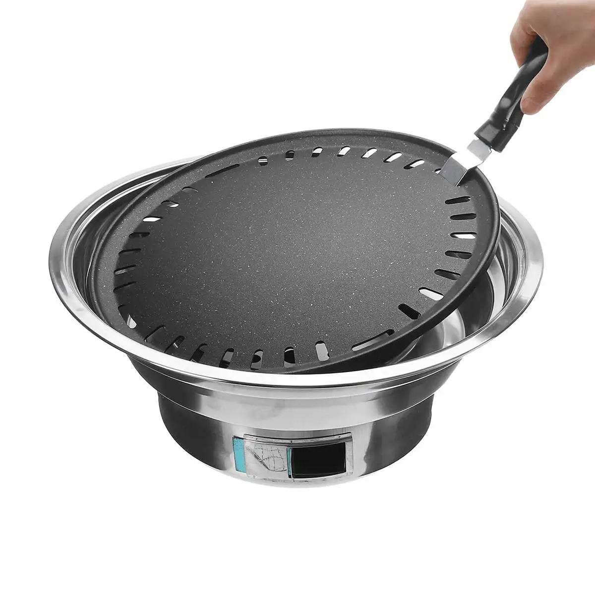 

Hot New 39cm Nonstick Charcoal BBQ Grill Korean Style Camping Steak Stove Set Home Commercial Grill Pan Fry Pan Kitchen Tools Co