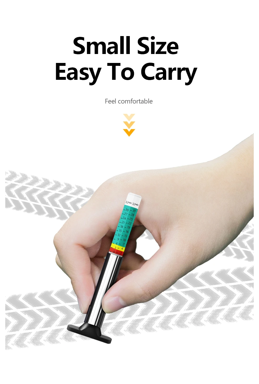 INGBONT Tyre Tire Tread Gauge Precise Car Tire Depth Thickness Meter Detection Bike Motor Truck Check Tester Measuring Tool