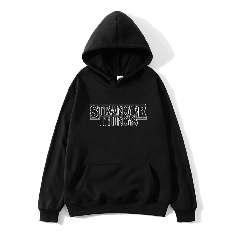Trendy Faces Stranger Things Hooded Mens Hoodies and Sweatshirts Oversized for Autumn with Hip Hop Winter Hoodies Men Brand
