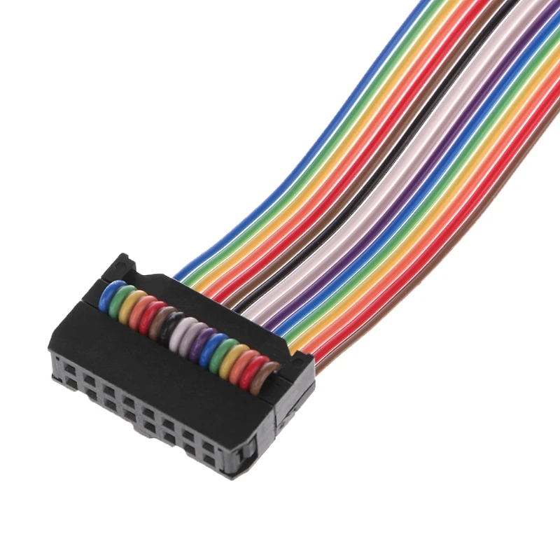 

2.54mm Pitch 16Pin Female to Female IDC Connector Rainbow Ribbon Flat Cable Y51E