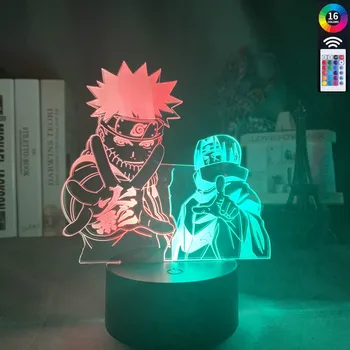 

3d Illusion lamp Naruto Uzumaki and Itachi Uchiha for Home Decoration Light Cool Gift for Kids Child Desk Lamp