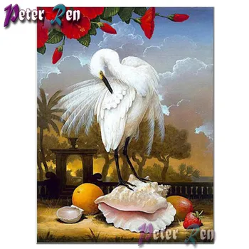 

5D DIY Diamond painting Red-crowned crane round Diamond Embroidery Full Square drill Mosaic Cross Stitch Rhinestone decor Crafts