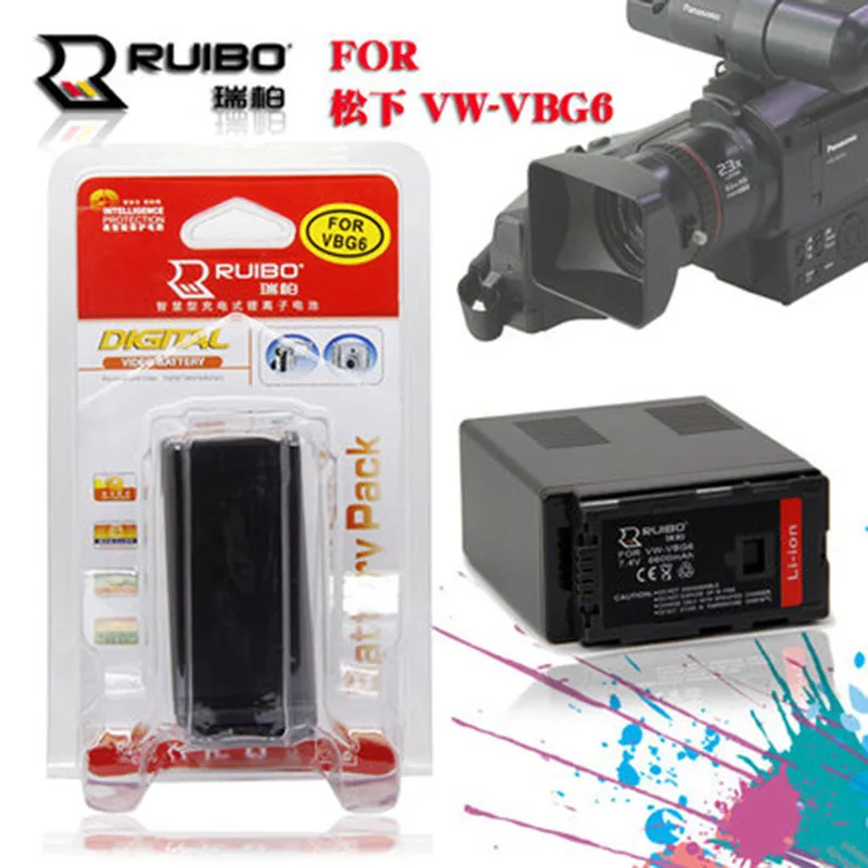 

Ruibo Vw-vbg6 Panasonic Ag-hmc73mc/153mc/130mc Hdc-mdh1 Camera Battery