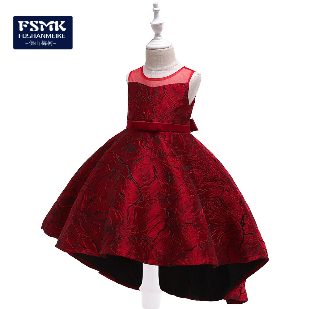

Cross Border GIRL'S Princess Dress Puffy Girls Evening Dress Sleeveless Piano Performance Clothing Children Jacquard Formal Dres