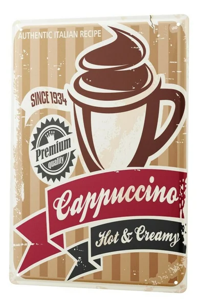 

Tin Sign Fun Kitchen Cappuccino Coffee Bar Decoration Home Decor