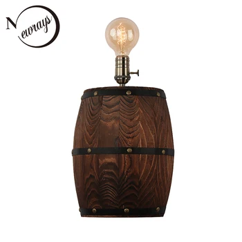 

Vintage Pastoral Wall Lamps Wall Lights American Wine Barrel Modern LED E27 for Bedroom Dining Room Restaurant Kitchen Aisle Bar