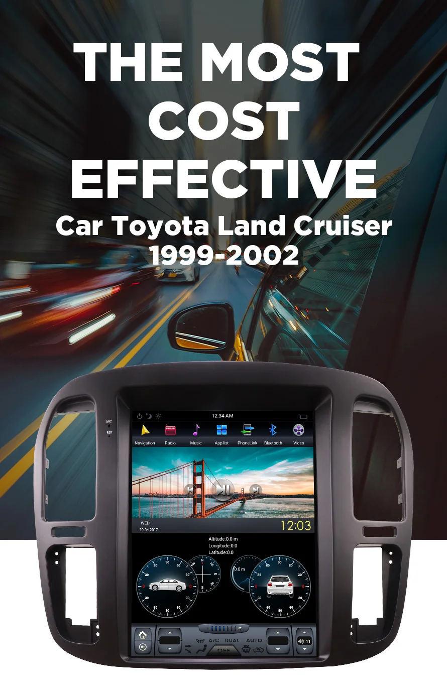 Android автомобильный gps-навигатор для TOYOTA LAND CRUISER 1999-2002 12,1 дюймов Автомобильный мультимедийный стерео видео плеер головное устройство проигрывателя