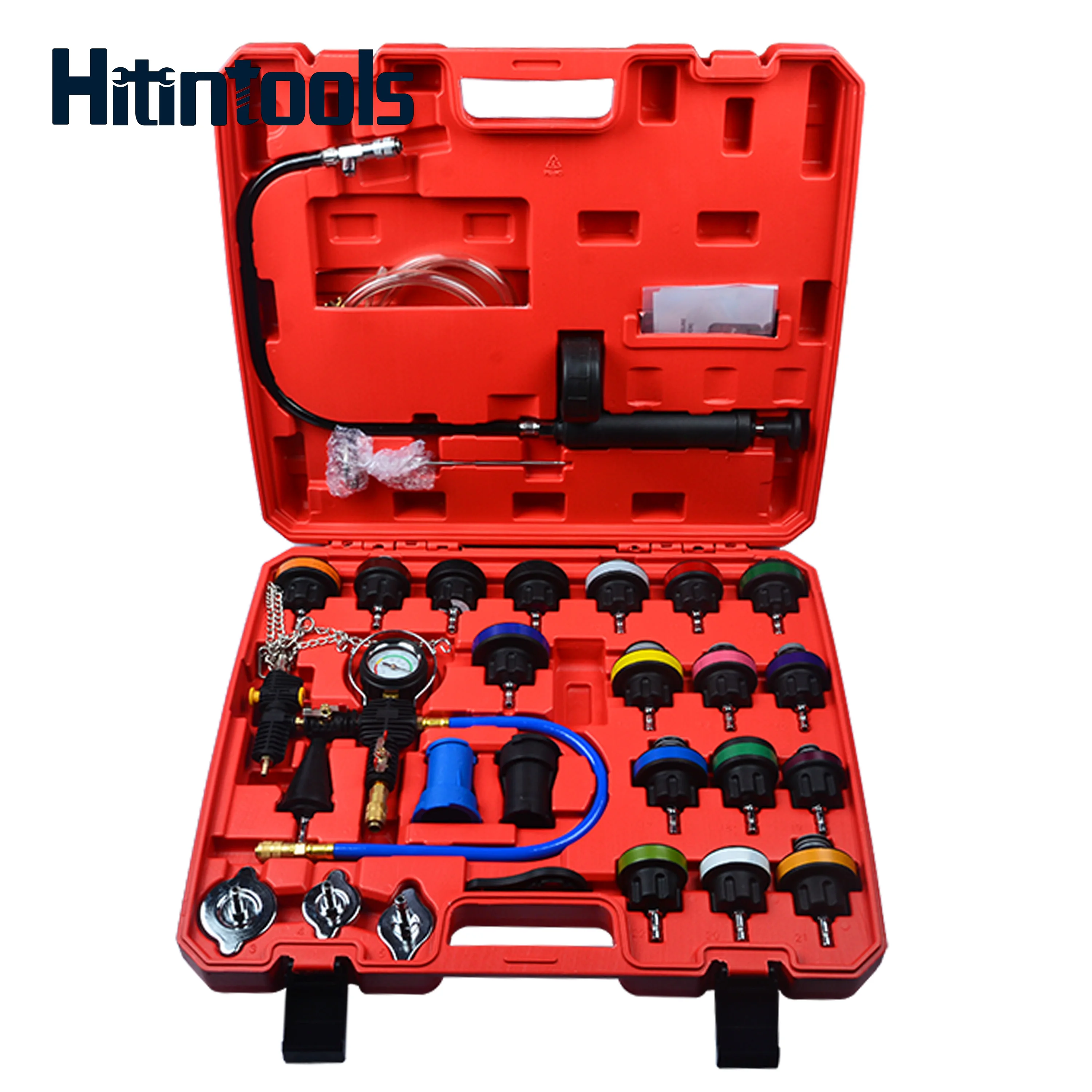 

28Pcs Universal Radiator Pressure Tester Vacuum Type Cooling System Test Detector Set Tester Refroidissement